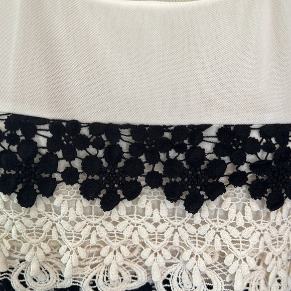 Ann Taylor Black White Sleeveless Lace Top size 4 - Picture 2 of 8